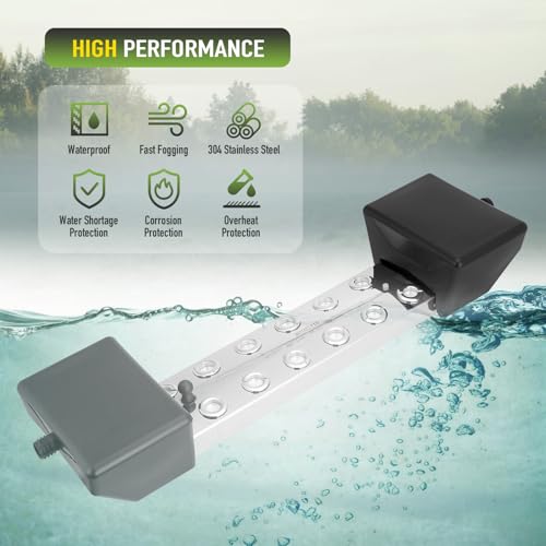 Ultrasonic Fogger Mist Maker 12 Head (9000ml/H) with 400W Waterproof Power Supply & Floats, Ultrasonic Humidifier Ideal for Pond, Vegetable Preservation, Landscape, Lawn, Halloween