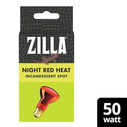 Zilla Incandescent Spot Bulb, for Nocturnal Reptile Species, Night Red - size: 50 Watts