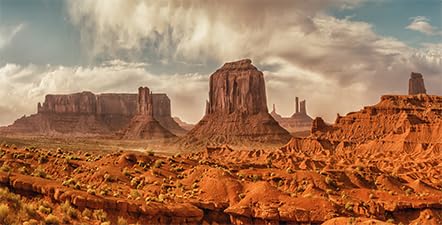 24X12 Inches Reptile Habitat Background, Western Mountain Cactus Desert Terrarium Background Decor,Sky Oasis Durable Polyester Background with 8 EVA Double-Sided Tapes - color: yellow-01, size: 24X12in/60X30cm
