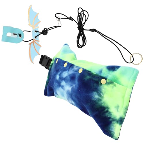 BESPORTBLE Outdoor Lizard Carrier Bag Set with Adjustable Portable Reptile Leash Blue Sling for Small Pets Bearded Dragon Travel Pouch Outdoor Use