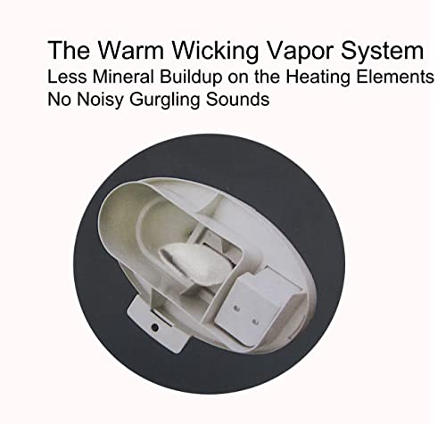 Optimus U-32030 3.5 Gallon Warm Mist Humidifier with Wicking Vapor System,White/Clear