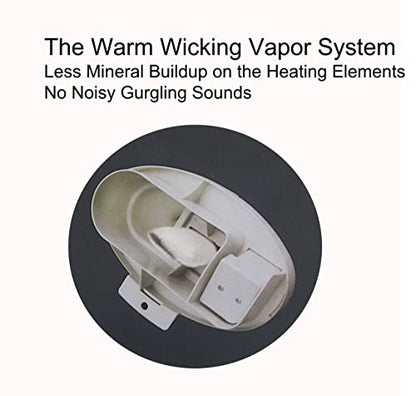 Optimus U-32030 3.5 Gallon Warm Mist Humidifier with Wicking Vapor System,White/Clear