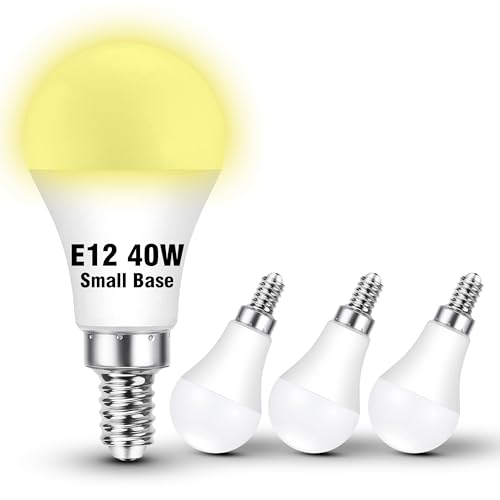 E12 40 Watt Equivalent LED Candelabra Light Bulbs 4000K Natural White 4W 450LM, E12 C7 LED Light Bulbs for Ceiling Fan Chandeliers Pendant Lighting, Non-Dimmable, 4 Pack - color: 4000k Natural White, size: 40 Watts