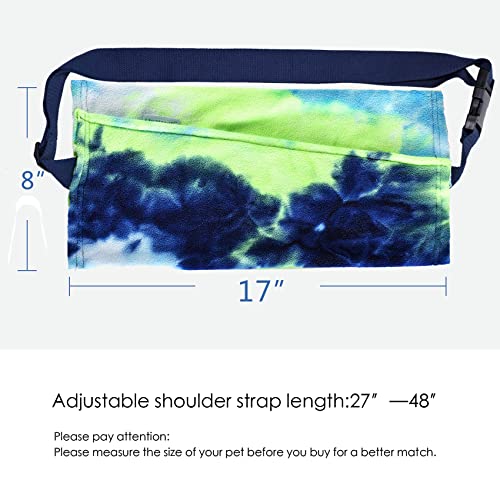 LIKZINWA Bearded Dragon Sling Carrier, Small Animal Carrier Lizard Carrier and Reptile Carrier with Adjustable Strap - color: Blue-green without buttons
