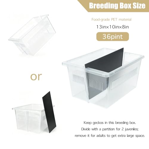 Stackable Reptile Rack with Base, 13x10x8 Inch Reptile Rack Drawer System with Bins, Modular Stackable Gecko Breeding Enclosure with Removable Divider & Ventilated Lid – Expandable up to 6 Levels - size: 13x10x8-base