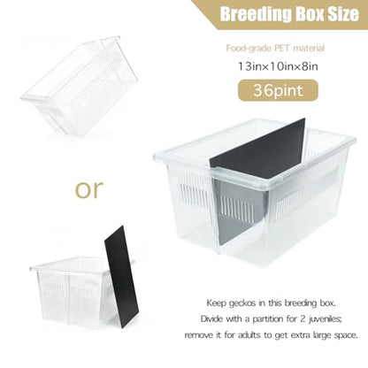 Stackable Reptile Rack with Base, 13x10x8 Inch Reptile Rack Drawer System with Bins, Modular Stackable Gecko Breeding Enclosure with Removable Divider & Ventilated Lid – Expandable up to 6 Levels - size: 13x10x8-base