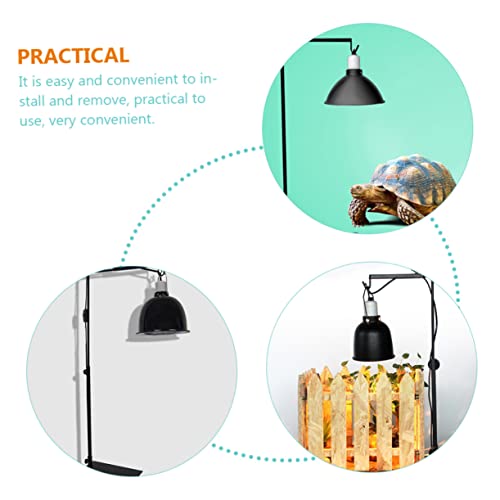 POPETPOP Reptile Heat Lamp Stand Adjustable Metal Rack for Terrarium Lighting for Turtles Snakes Efficient Heat Dissipation