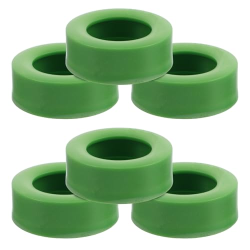 VILLCASE 6pcs Reptile Feeding Bowls Anti-Escape Design, Round Shallow Food Dishes for Crested Gecko Bearded Dragon, Green Plastic Mealworm Feeder Suitable for Small Reptiles and Amphibians