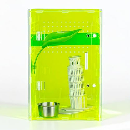 8x8x12 Reptile Enclosure Acrylic Terrarium – Cyberpunk Light Green Reptile Tank Featuring New Caledonia Rainforest Style for Geckos & Invertebrates - color: LightGreen