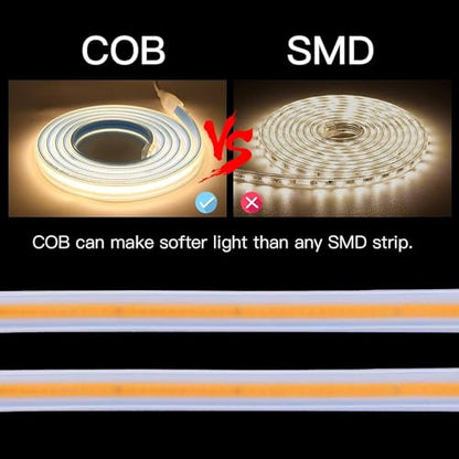 2 Meter Bright LED Strip Lights AC 110V with US Plug 6.56 Foot IP67 Waterproof COB LED Rope Lights for Kitchen Under Cabinet Lighting 6000K Cold White (Cold White, 6.56ft) - color: Cold White 6000K, size: 6.56ft