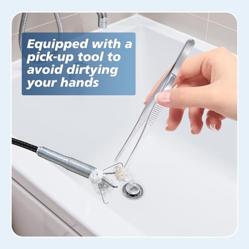 Flexible Grabber Claw (4 Claws), Drain Snake with Tweezers, Bendable Hose Grabber Reacher Tool, Retractable Drain Clog Remover Tool, Pickup Tool for Bath Tub, Toilet, Kitchen Sink & Sewer (63 inches) - color: 63 inches