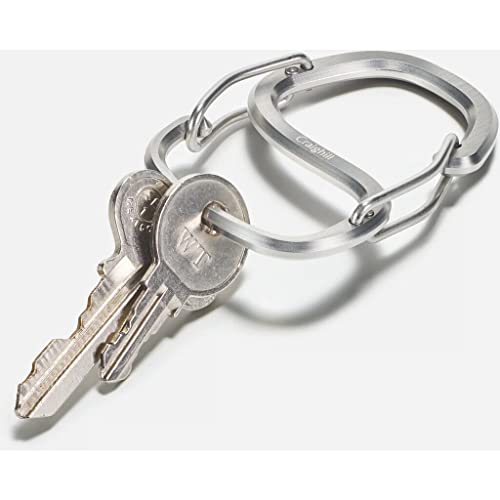 Craighill Coachwhip Carabiner - 2.4” Keychain Clip, Modern Minimalist Keyring for Car Keys & Accessories, Heavy Duty, Lightweight, S Shape Hook - style: Stainless steel