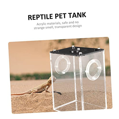 ibasenice Transparent Acrylic Reptile Box for Household Lizard and Small Animal Breeding Tank Viewing Cage Suitable for Spiders Lizards Frogs Corn Snakes and Small Reptiles