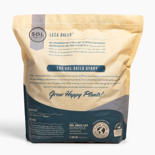 Sol Soils LECA Balls - Lightweight Natural Hydroponic Clay Pebbles for Plants, Improves Drainage, 10 Qt