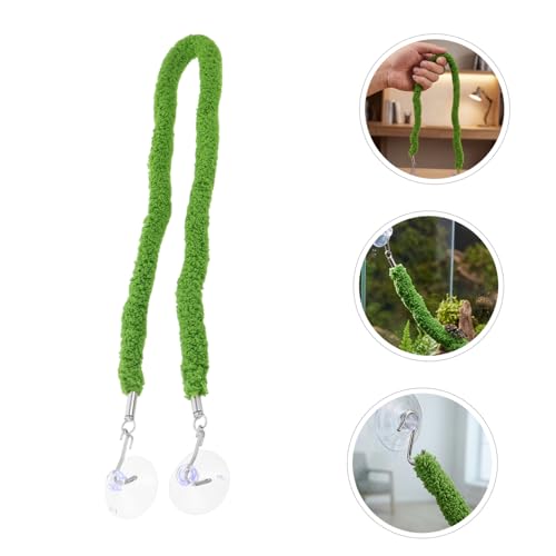 VANZACK Bendable Plush Climbing Rope with Suction Cup Hook for Reptile Tank Habitat, Versatile Artificial Vine Decoration for Leopard Gecko and Lizard Terrarium