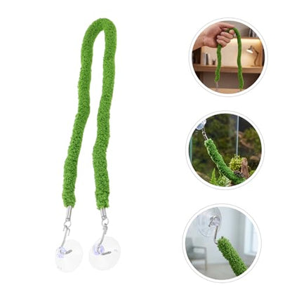 VANZACK Bendable Plush Climbing Rope with Suction Cup Hook for Reptile Tank Habitat, Versatile Artificial Vine Decoration for Leopard Gecko and Lizard Terrarium