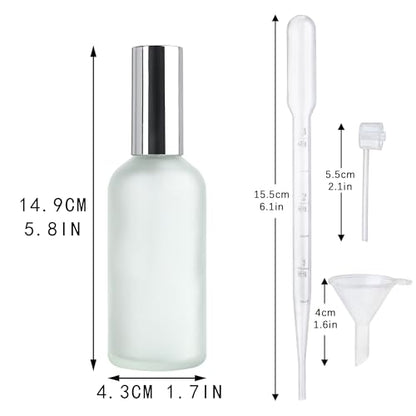 YU FENG Perfume Bottles Empty Glass Refillable Atomizer 3 Pack 100ml/3.4oz - color: Style 4