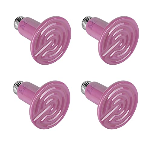 Simple Deluxe 150W 2-Pack Ceramic Heat Emitter Reptile Heat Bulb No Light, LCD Digital Aquarium Thermometer, for Reptile Amphibian, 4 Pack, Purple - color: Purple, size: 4 Pack