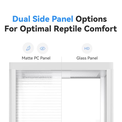 Reptile Terrarium 18"x18"x24" 32 Gallon,Aluminum Frame,Full Glass Tank Enclosure for Small Reptiles, Geckos, Frogs, Lizards, Snakes, Spiders, Turtles, Vertical Rainforest Habitat - size: 18x18x24"