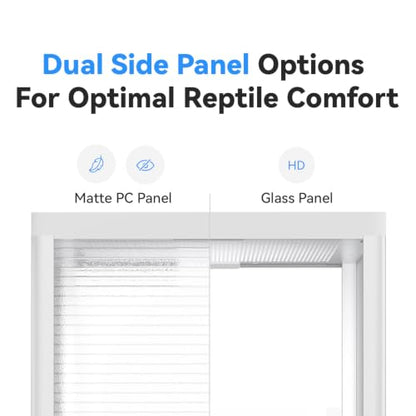 Reptile Glass Terrarium 7.9"x7.9"x11.8" 3.2 Gallon Knock-Down | Dual-Locking Security | Mesh Ventilation | Durable Aluminum Frame | Modern Design - size: 7.9x7.9x11.8"