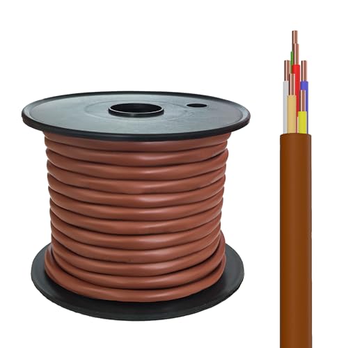 Thermostat Wire - Solid Copper 18 Gauge - CL2 - Power Circuit Cable (18/6Brown, 25ft) - color: 18/6Brown, size: 25ft