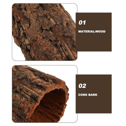 DECHOUS Natural Cork Round Reptile Hideaway - 7. 87x4. 7 Inch Terrarium Decor Tree Bark Reptile Hide Cave for Leopard Gecko Crested Gecko and Amphibians