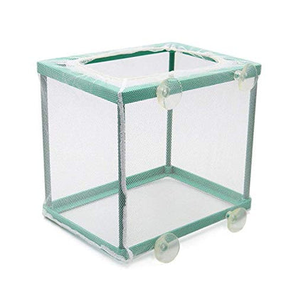COMOK Fish Hatchery Breeder Box Aquarium Separation Net Nylon Incubator Mesh Fish Breeding Tanks Isolation Box Green Square - color: Green Square