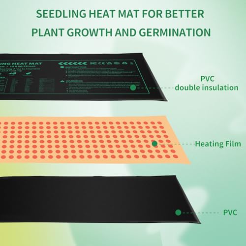 Seedling Heat Mat with Temperature Control 2 Pack Durable Waterproof Plant Heating Pad 10"x 20.75" for Germination, Indoor Gardening, Greenhouse - size: 2 Controller