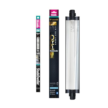 Arcadia LumenIZE ProT5 Reptile Light Fixture Kit 13" Long 8 Watts 7% UVB ShadeDweller – Smart UVB Light for Reptiles, Geckos, Skinks, Chameleons and Arboreal Tanks, Easy to Use Indoor Lighting Setup