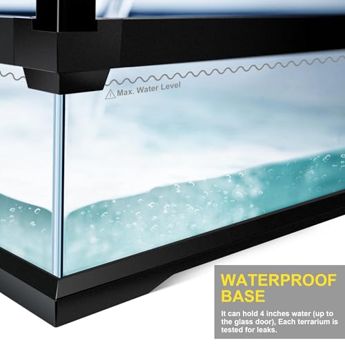 18"x18"x24" Reptile Terrarium, Aluminum-Frame Glass Vivarium for Small Arboreal Reptiles Such as Small Chameleons, with Lock, Cable Port, Waterproof Deep Base