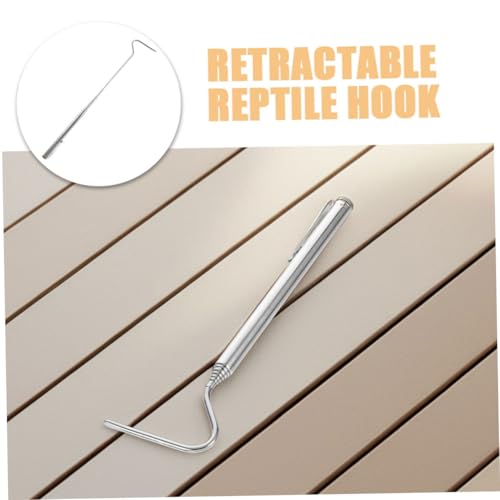 UKCOCO Stainless Steel Extendable Snake Hook for Safe Reptile Handling Portable Collapsible Tool for Herpetologists and Wildlife Enthusiasts for Catching Rattlesnakes