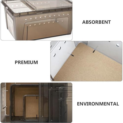 Yardwe Reptiles Box Paper Mat 50 Sheets Kraft Disposable Cushion Pad for Breeding Box Bottom Liner Suitable for Reptile Raising and Feeding Supplies