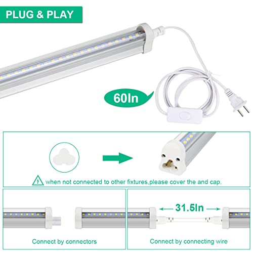T5 Grow Lights 5000K Full Spectrum,1.4FT (2pcs x 10 Watts) Plant Growing Lamp,End-to-End Connectable Led Light Strips for Indoor Plants Succulents Flowers Growing