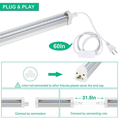 T5 Grow Lights 5000K Full Spectrum,1.4FT (2pcs x 10 Watts) Plant Growing Lamp,End-to-End Connectable Led Light Strips for Indoor Plants Succulents Flowers Growing