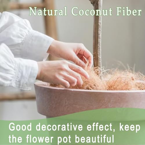 Natural Organic Coconut Husk Silk, Pure Coconut Shell Fiber Orchid Plant Coconut Fiber Substrate Coco Coir Fiber Greenery Covering (0.22 pounds)