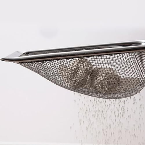 Cat Litter Scoop Stainless Steel Fine Mesh Cat Litter Shovel Litter Cleaner Corner Shovel Metal Litter Scoop for Reptile Terrarium Sand Waste, Beach Shovel(2.0 Mesh)