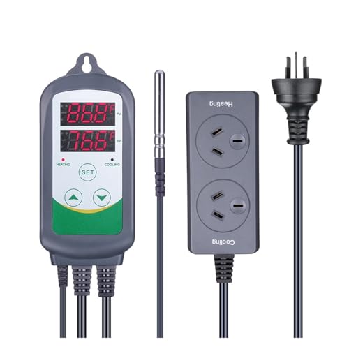 ITC-308 Digital Temperature Controller Outlet Thermostat Heat and Cool,Carboy,Fermenter,Greenhouse Terrarium Temp.(AU Socket) - color: AU socket