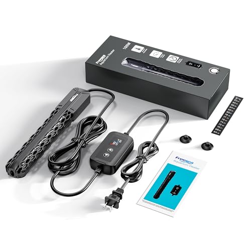 FREESEA Aquarium Heater for Fish Tank: 100W/200W/300W/500W Submersible Fish Tank Heaters with Over-Temperature and Off-Water Protection for 10-20 Gallon Saltwater and Freshwater - size: 100W(10-20gallon)