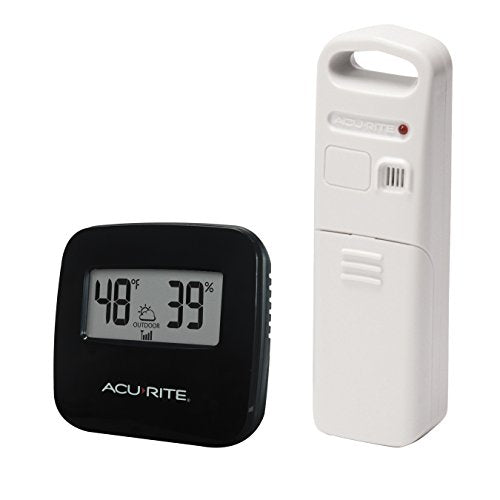 AcuRite Wireless Indoor/Outdoor Thermometer, Black with Humidity - color: Black with Humidity