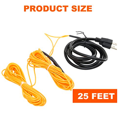Soil Heating Cable 25 Ft Electric Soil Warming Cable Greenhouse Plant Soil Heater Cable Keep Soil Warm for Soil, Garden, Cold Frame - size: 25ft