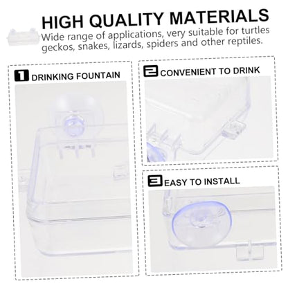 HEMOTON 1Pc Suction Cup Reptile Feeder Transparent Gecko Feeding Bowl for Water and Food Easy to Dish for Lizard and Tortoise Daily Use Water Dish