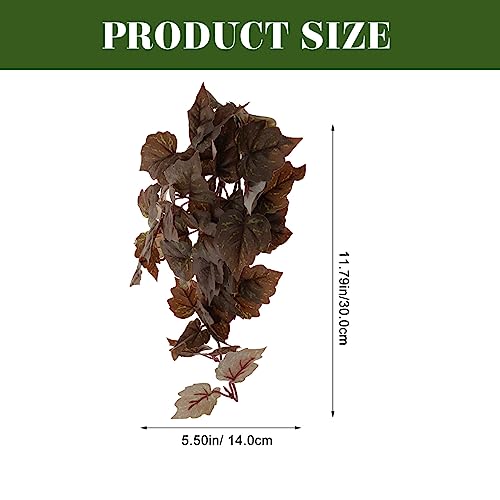 POPETPOP Terrarium Container Plants Habitats Leaves Hanging Terrarium Plant Vines with Suction Cups for Turtle Beared Dragon Hermit Crab Lizards Geckos Snake
