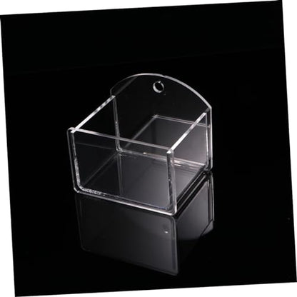 BESPORTBLE Suction Cup Reptile Feeder Water and Food Bowl Durable Transparent Feeding Container for Lizards Turtles and Geckos Space-Saving Design for Easy Installation and Cleaning