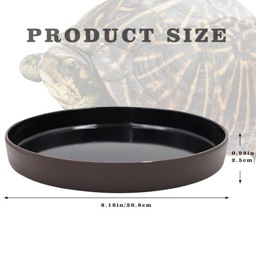 Reptile Feeder Kit, Food Water Bowl, Plastic Round Tortoise Feeding Dish, Amphibian Feeding Bowl, Tank Terrarium Accessories for Bearded Dragon Snake Hermit Crab Turtle Lizard Chameleon - 8 × 8 × 1"