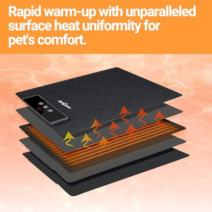 REPTI ZOO Reptile Heat Pad 8 in × 12 in, 23W Reptile Heat mat with Adjustable Thermostat for Turtles, Hermit Crabs, Bearded Dragons, Leopard Geckos, Snakes, Lizards - size: 8"x 12"