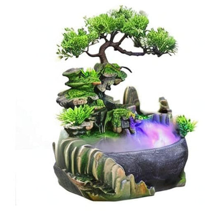 Rockery Stream Tabletop Fountain, Zen Meditation Indoor Waterfall Feature with Automatic Pump and Switch, Desktop Fountain for Home Office Bedroom Decoration (A) - size: A