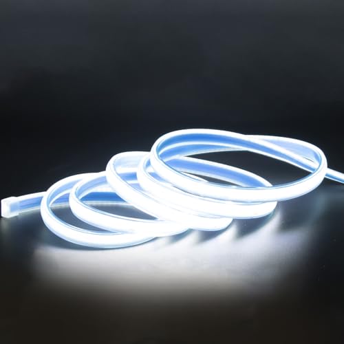 2 Meter Bright LED Strip Lights AC 110V with US Plug 6.56 Foot IP67 Waterproof COB LED Rope Lights for Kitchen Under Cabinet Lighting 6000K Cold White (Cold White, 6.56ft) - color: Cold White 6000K, size: 6.56ft