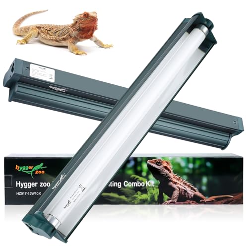 T8 Reptile Light Fixture Combo Kit 15W 18.3IN Green Fluorescent Tube 10.0 UVB Light Bulb for Bearded Dragon Lizards Tortoise 1 Count - color: 15w-green, size: 15W 18.3IN Green