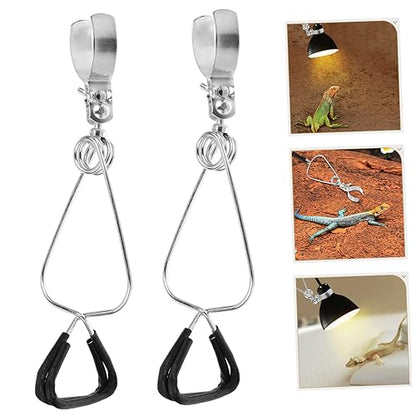 BESPORTBLE 2sets Adjustable Reptile Heat Lamp Holder Clamp for Turtle Lamps Strong Stand Fixture for Leopard Gecko Light 2pcs*2