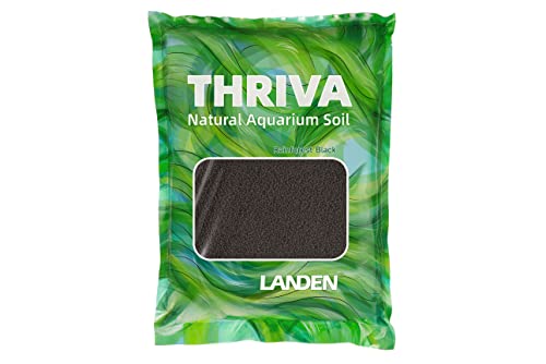 LANDEN THRIVA Natural Soil Substrate for Natural Planted Aquarium, Plant or Shrimp Stratum, Clay Gravel and Stable Porous Substrate for Freshwater Aquarium, Rainforest Black 5L(10lbs),Medium Size - size: M-3mm-5L
